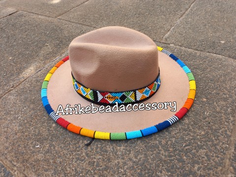 fedora beaded hats, African fedora, Beach hats