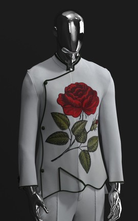 Flower-Embroidery Detailed OFF-WHITE Safari Suit