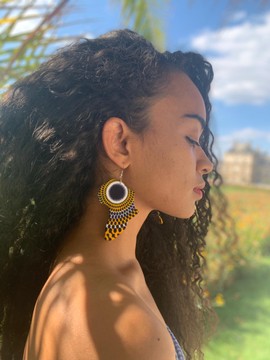 Wax “map of Africa” earrings