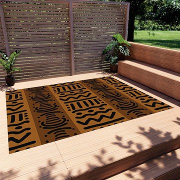 Area Outdoor Rugs Colorful African Kuba Carpet Brown (LARGER SIZES AVAILABLE)
