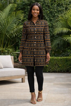 The African Tribal Harmony Shirt Dress – Unity in Patterns