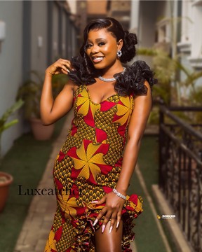 Women clothing, Ankara dress, Ankara prom dress, birthday dress, reception dress