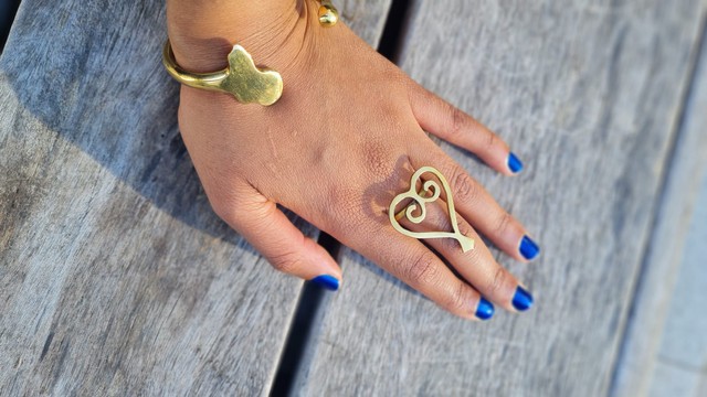 Beautiful bronze ring "Big love 💗"