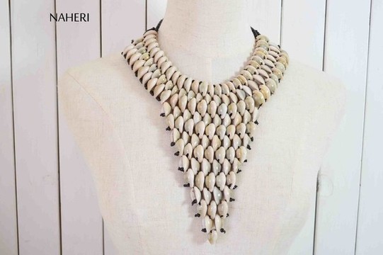 African Inspired Romantic Tribal Cowrie Shells Necklace