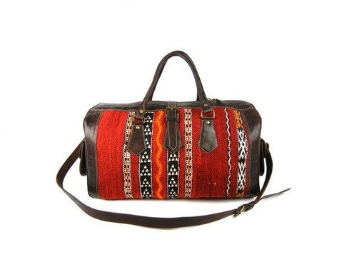 Handmade genuine leather travel bag with shoe compartment - Large weekend bag