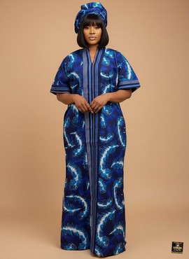 Indigo Feather Adire Boubou