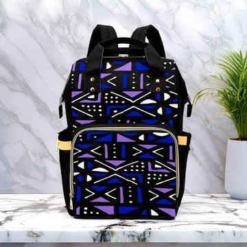 Mudcloth Tribal Print Backpack | Afrocentric Print | Diaper Bag