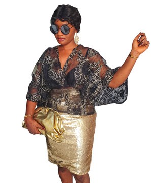 Biola Embroidered Organza top and Sequin Skirt Two-Piece for Weddings/Special occasions