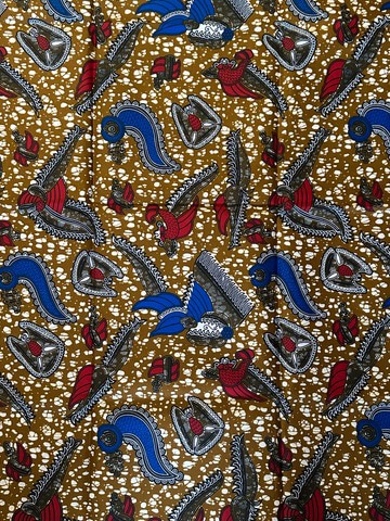 African wax fabric with shrimp patterns, smooth cotton