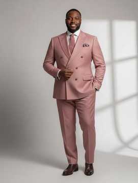 Men’s Sage Pink Double-Breasted Suit – Premium Wedding &amp; Formal Wear