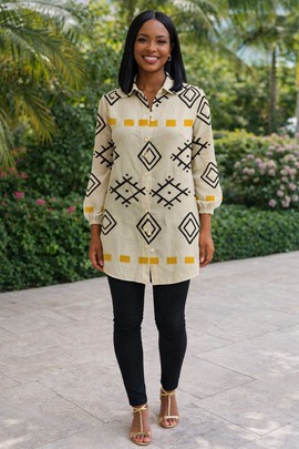 Heritage Egyptian Inspired Shirt Dress – Where Strength Meets Stillness