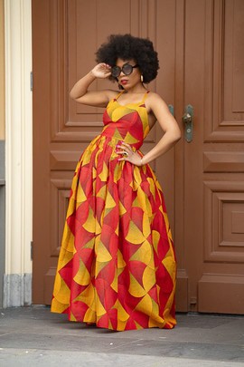 PALESA ORANGE AND RED DRESS