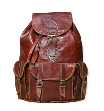100% handmade high quality genuine leather backpack.
