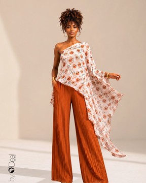 Tunique asymétrique oversize en mousseline