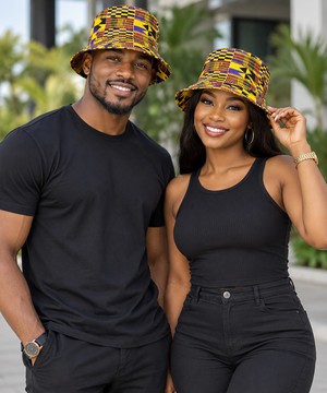 African Heritage Kente Bucket Hat | African Cultural Headwear | Bynelo