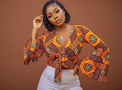 Tie-Front Crop Top &amp; Trousers Two-Piece Set