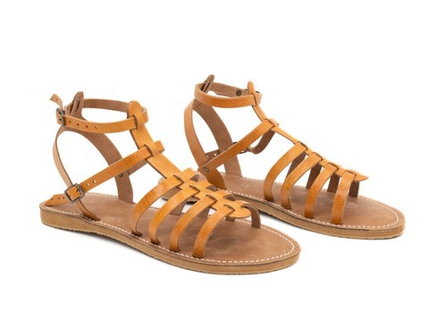 Sandale en cuir véritable haute qualité fait main mode femme