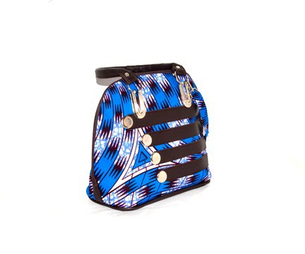pretty handbag in wax and imitation leather with shoulder strap