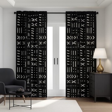 Scissors Print Black and White Blackout Curtains (Two Piece) LARGER SIZES AVAILABLE