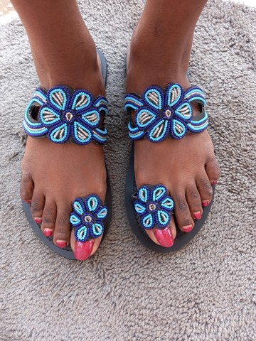 Female sandals, African sandals, Masai sandals, Beaded sandals