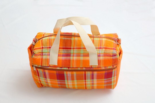 Diaper bag Madras Orange Handmade