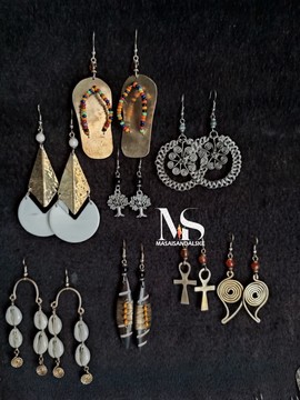 Brass earrings , brass and bone earrings , Wholesale brass earrings