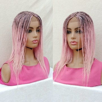 Pink Feathers,single part micro box braids,, light weight,handbraided,free shipping
