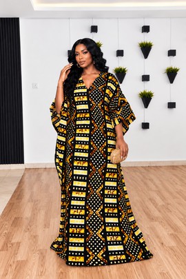 Maxi Ankara Dress, African Fashion style, Ankara print fashion, Long Ankara Kaftan Dress