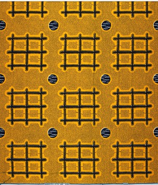 Tissu wax africain Ankara fabric imprimée wax motif: grillage jaune