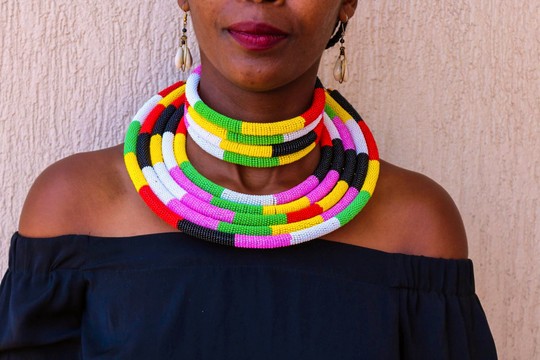African necklace,  Beaded necklace, Women jewelry, African jewelry, Tribal necklace, Gift for her