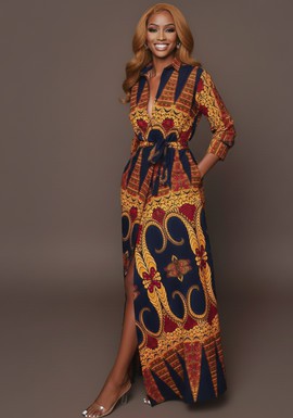 Robe maxi imprimée Ankara – Robe africaine faite main pour femme