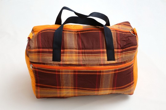 Diaper bag Madras Brown Handmade