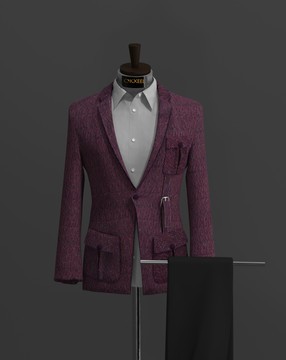 BURGUNDY TEXTURED TWEED SUIT...........BEST SELLER