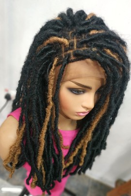 Locs en détresse, locs souples, perruque frontale