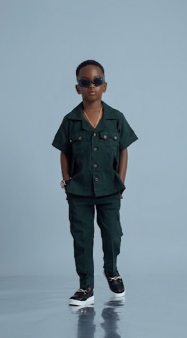 Kids' Coordinated Cargo Set - Dark Forest Green
