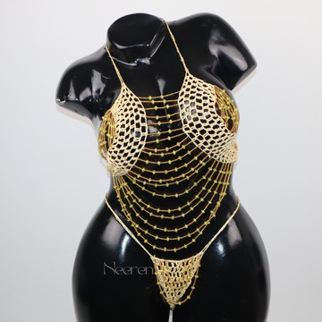Nuisette tricoté perlée artisanale,
