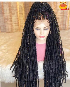 Afugo faux locs with frontal lace
