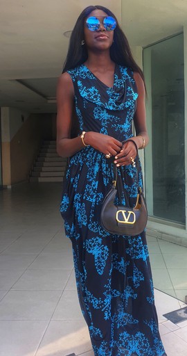 Robe longue élégante de style empire de femme pour des mariages/occasions spéciales/anniversaires