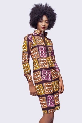 African Print Shirt Dress, Ankara Dress, African Clothing for Women, Womens Clothing