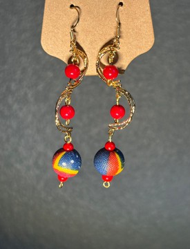 Boucles d'oreilles en tissu pagne