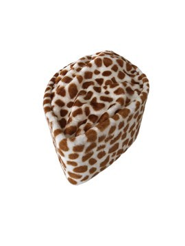 Giraffe Print Faux Fur Kufi Hat, Men’s Plush Traditional Cap, Luxury Animal Print Headwear
