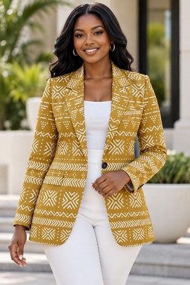 Robe midi à col en V et manches courtes pour femme en imprimé africain | Robe midi en imprimé africain | Bynelo