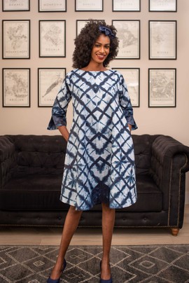 Robe Tessa en indigo