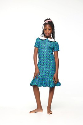 Robe Asha en tissu africain pour fillette, Robe en wax africain