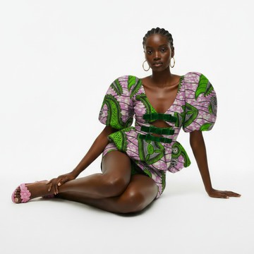 MA | Robe courte péplum à bulles Emem