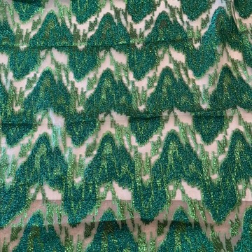 Green Sheer Polyester Brocade Glitter Shiny Fabric - By the Yard