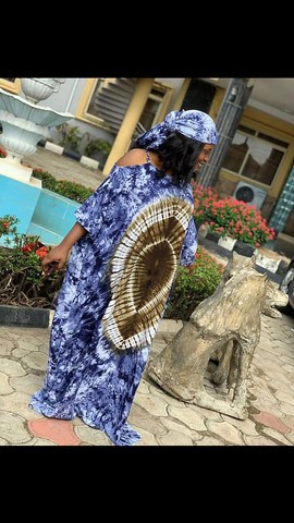 Rich Aunties grande soie, Adire boubou, Adire soie
