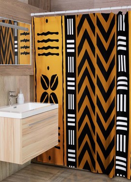 Cultural Unique Bath Mat White and Black Bathroom Rug (LARGER SIZES AVAILABLE)