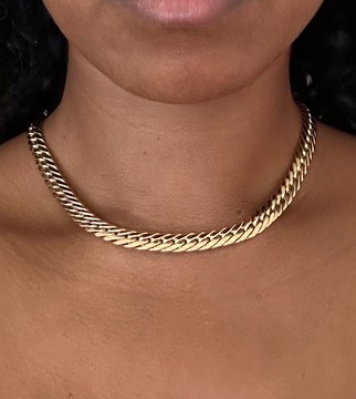 Chaîne cubaine ras de cou taille femme