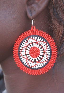 Earrings “The round of JOBOURG red”